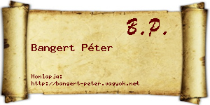 Bangert Péter névjegykártya